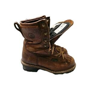 Georgia Boot Waterproof Sz 7M Steel Toe Oil Resistant Work Boots Nonslip Brown